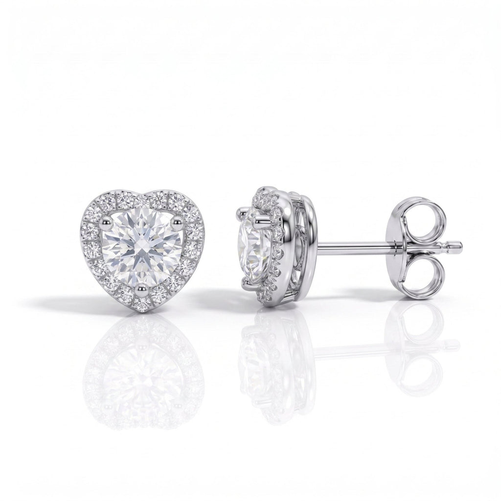 Brinco Coração Moissanite Moissanite - Momi Jewel