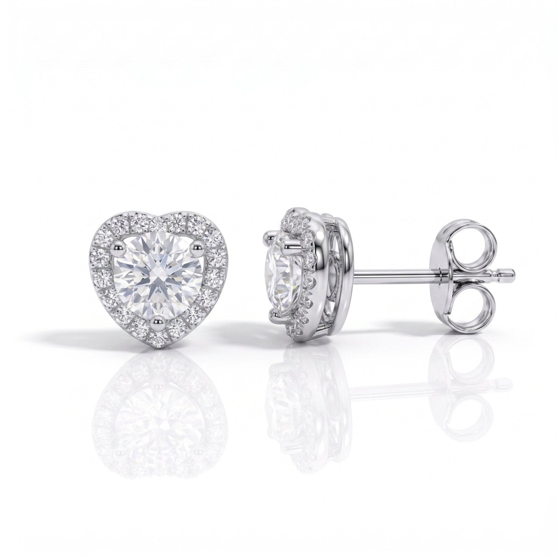 Brinco Coração Moissanite Moissanite - Momi Jewel