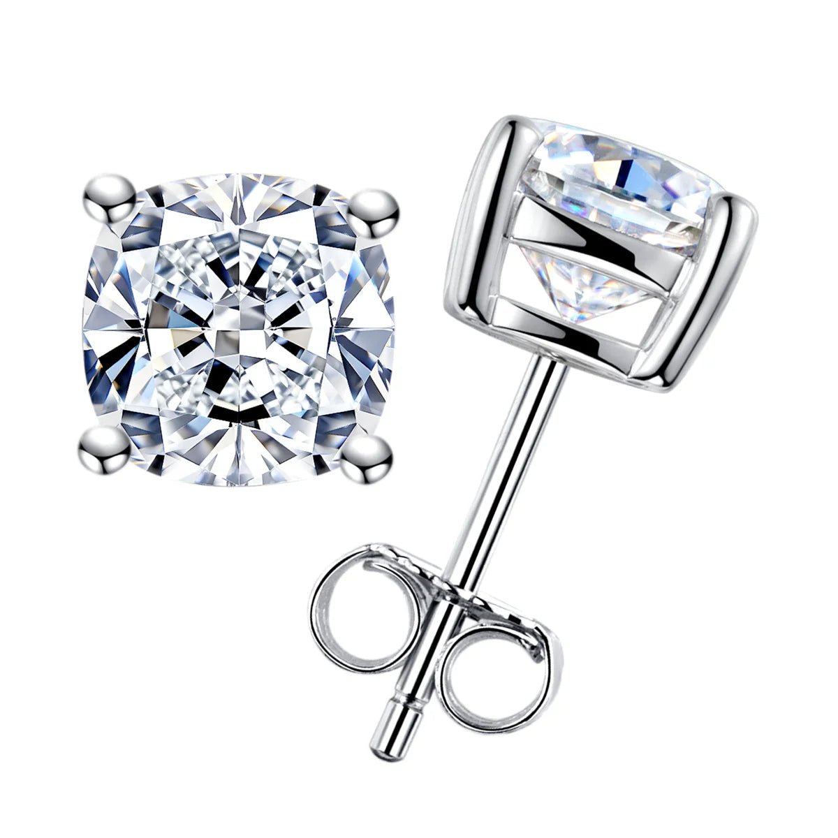 Brinco Cushion Moissanite Moissanite - Momi Jewel