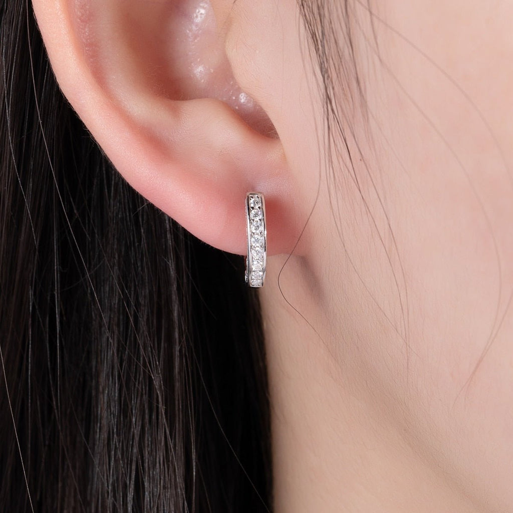Brinco de Argola Luxury Moissanite Moissanite - Momi Jewel