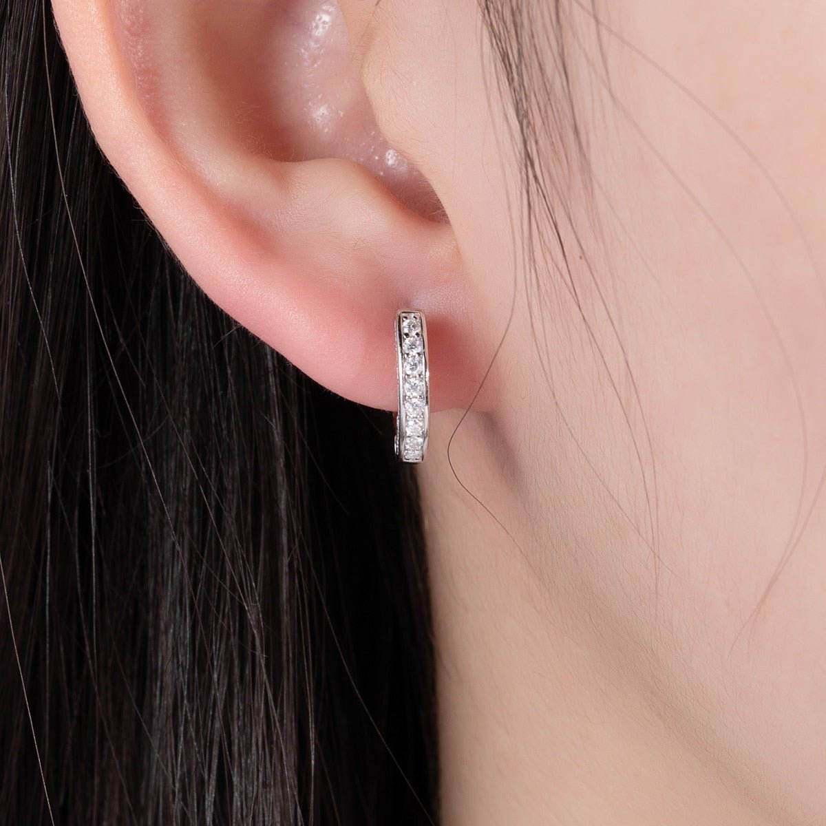 Brinco de Argola Luxury Moissanite Moissanite - Momi Jewel