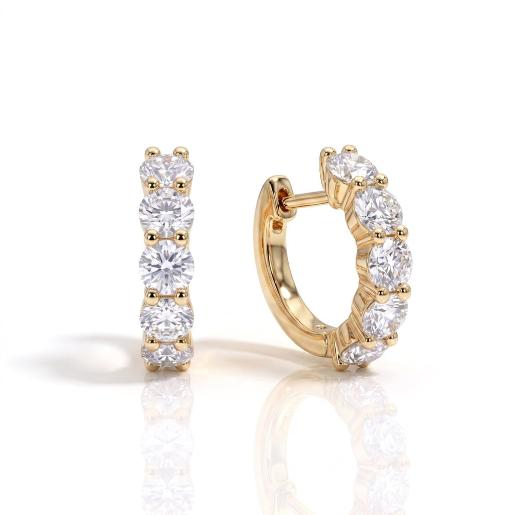 Brinco de Argola Moissanite Moissanite - Momi Jewel