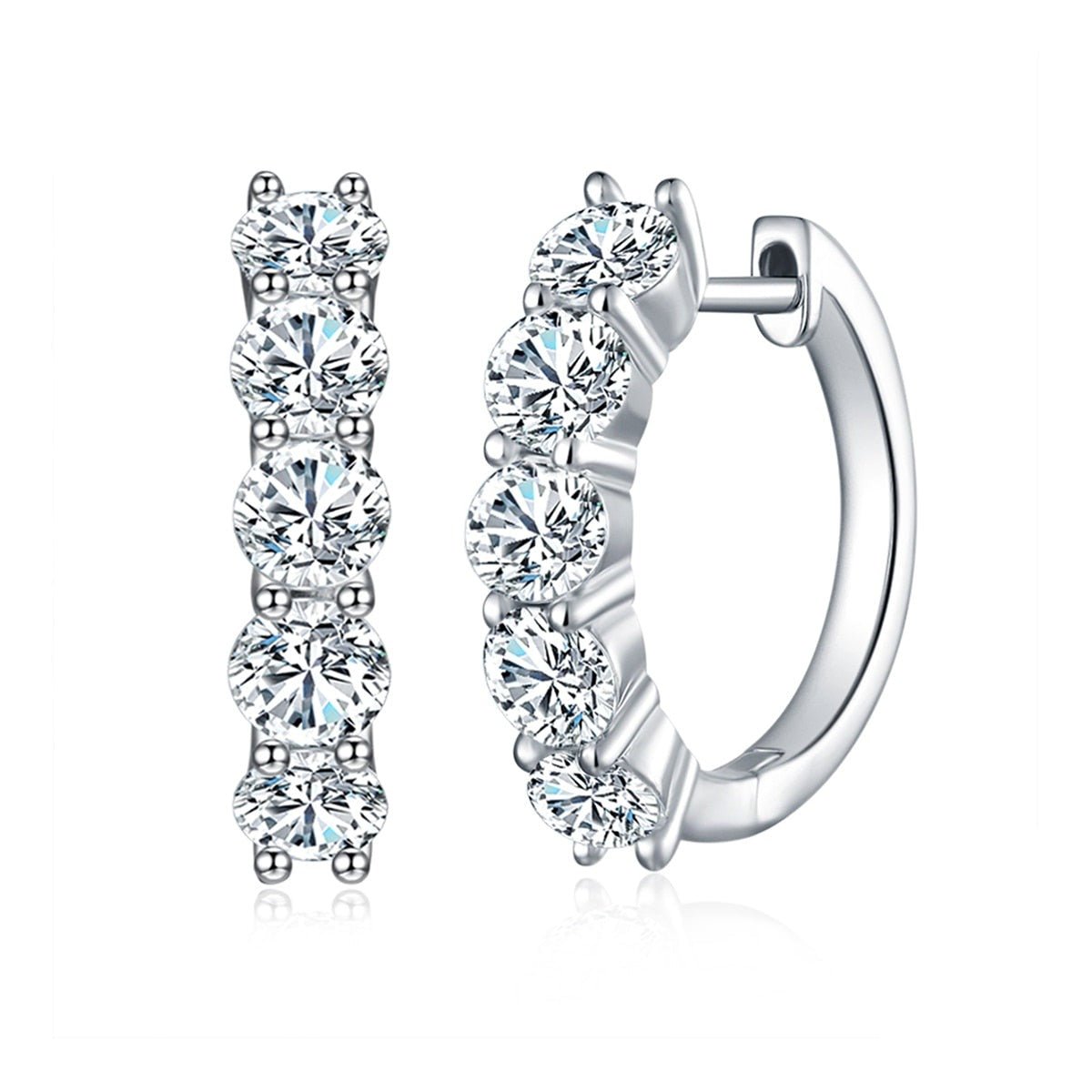 Brinco de Argola Moissanite Moissanite - Momi Jewel