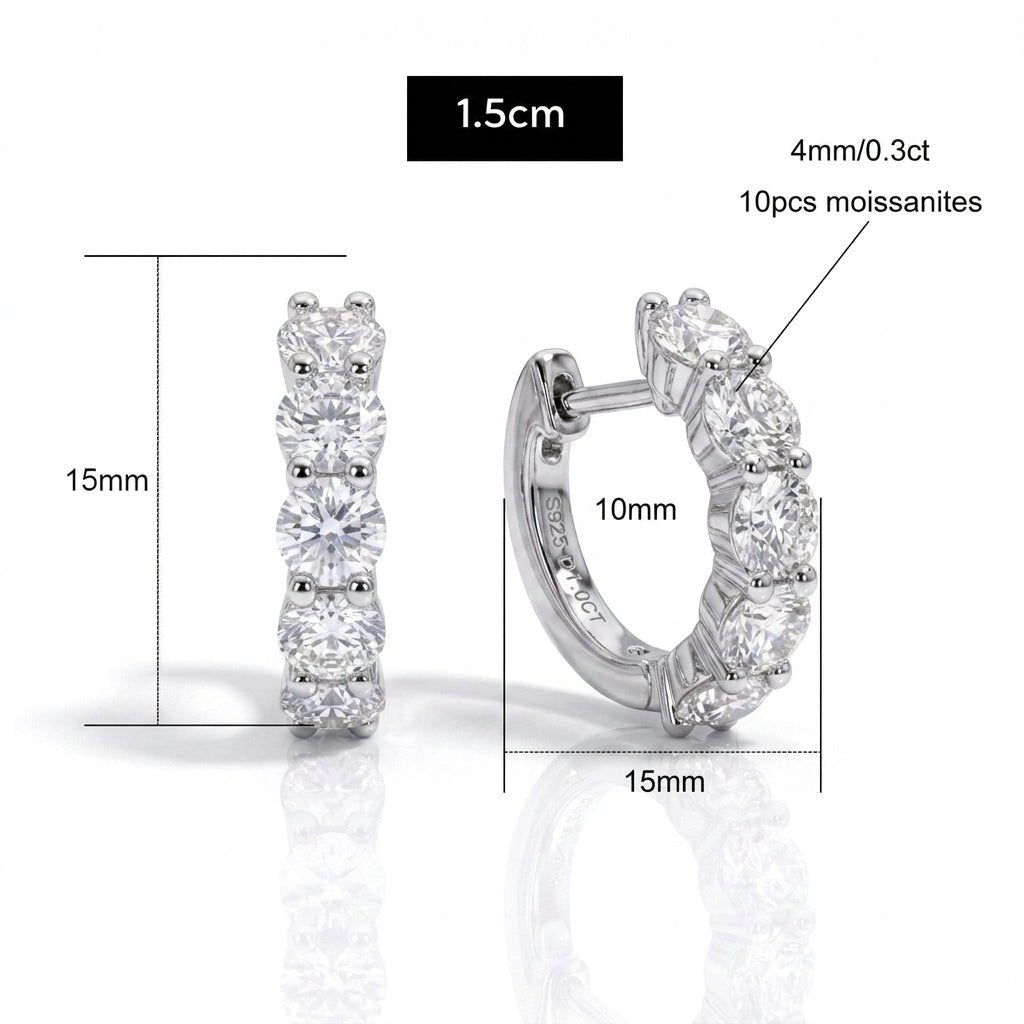 Brinco de Argola Moissanite Moissanite - Momi Jewel