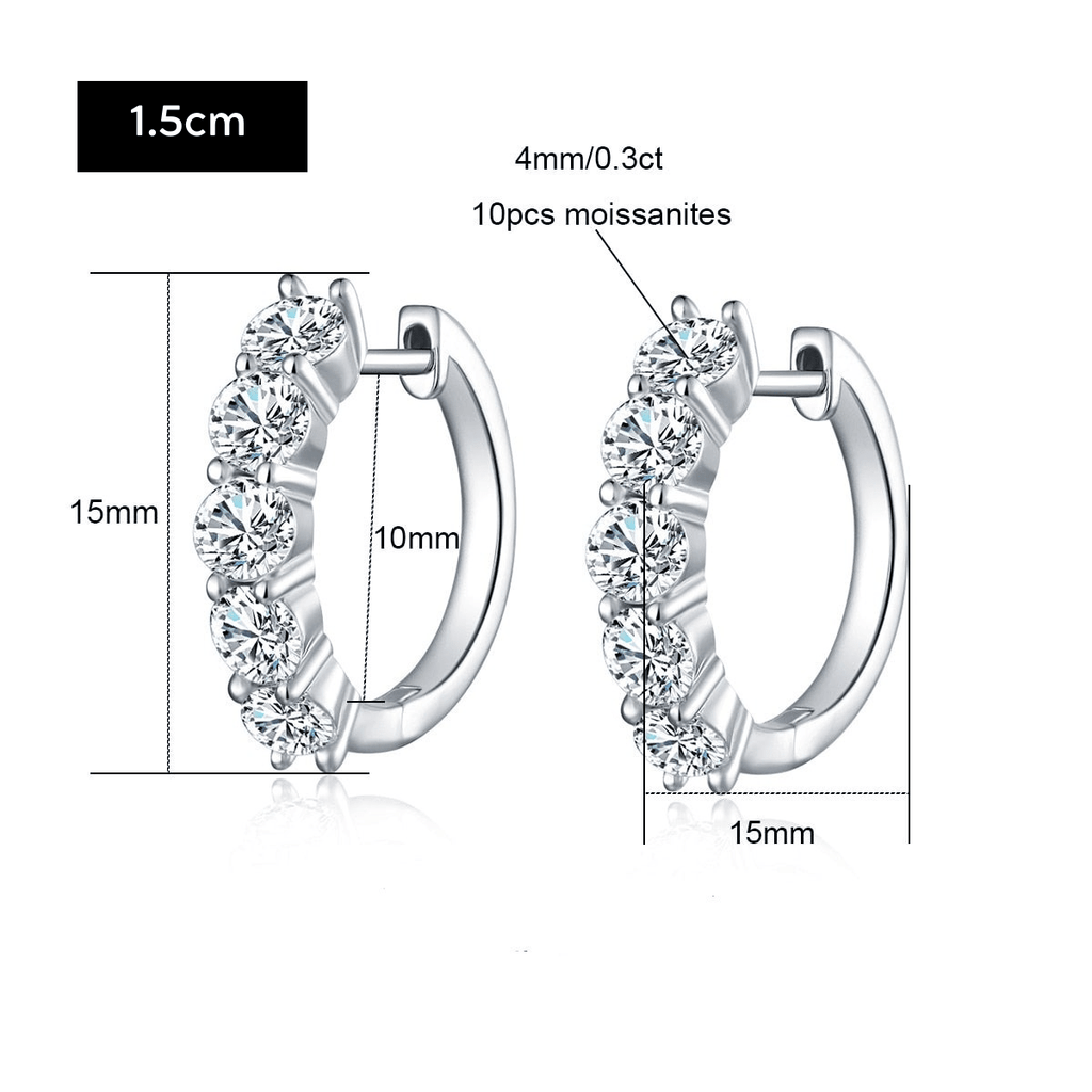 Brinco de Argola Moissanite Moissanite - Momi Jewel