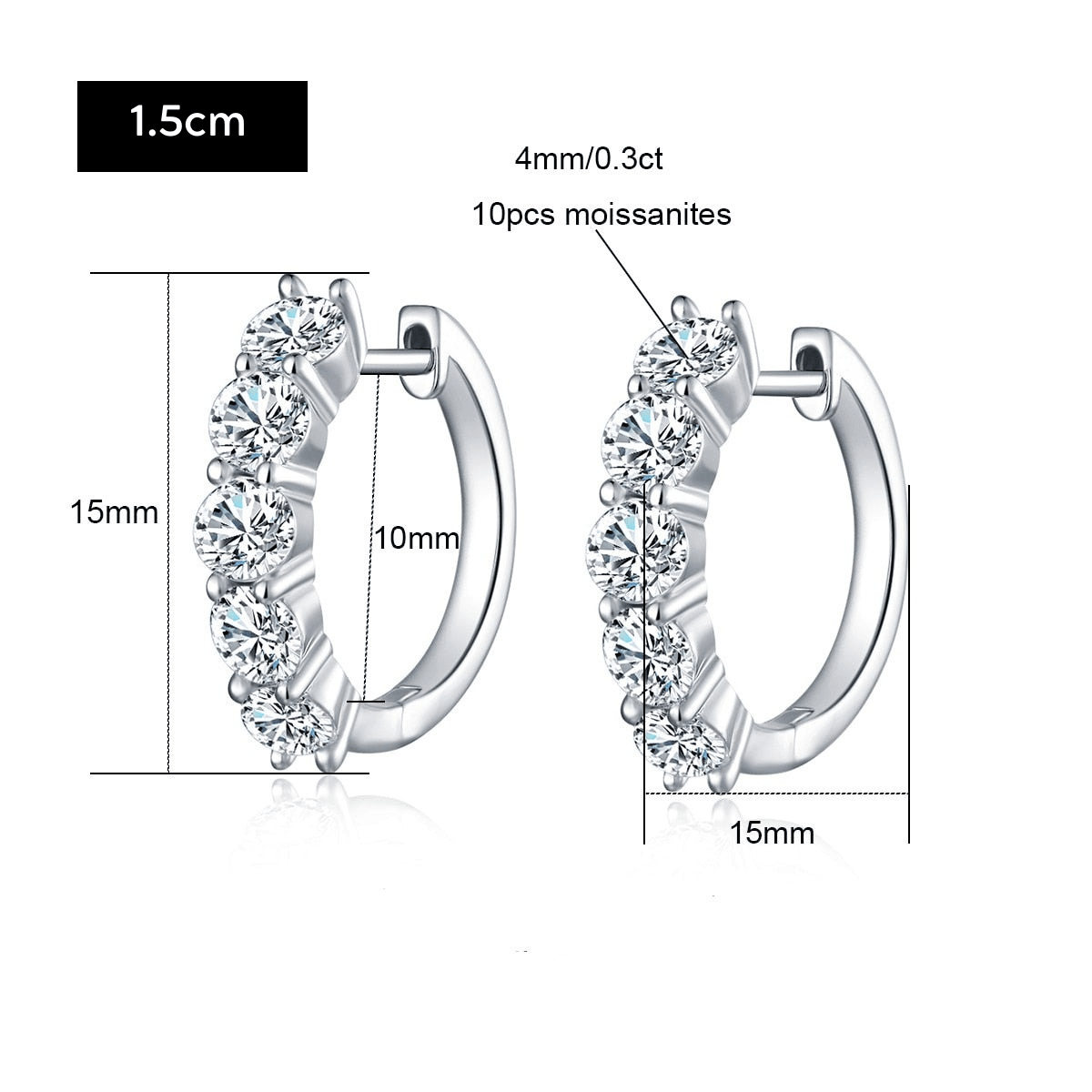 Brinco de Argola Moissanite Moissanite - Momi Jewel