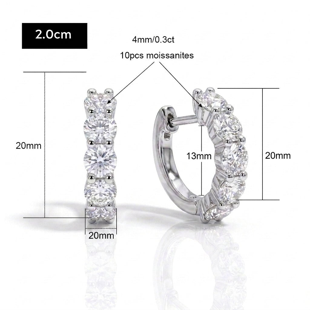 Brinco de Argola Moissanite Moissanite - Momi Jewel