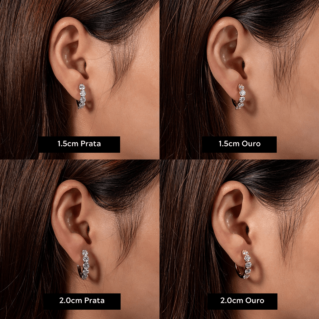 Brinco de Argola Moissanite Moissanite - Momi Jewel