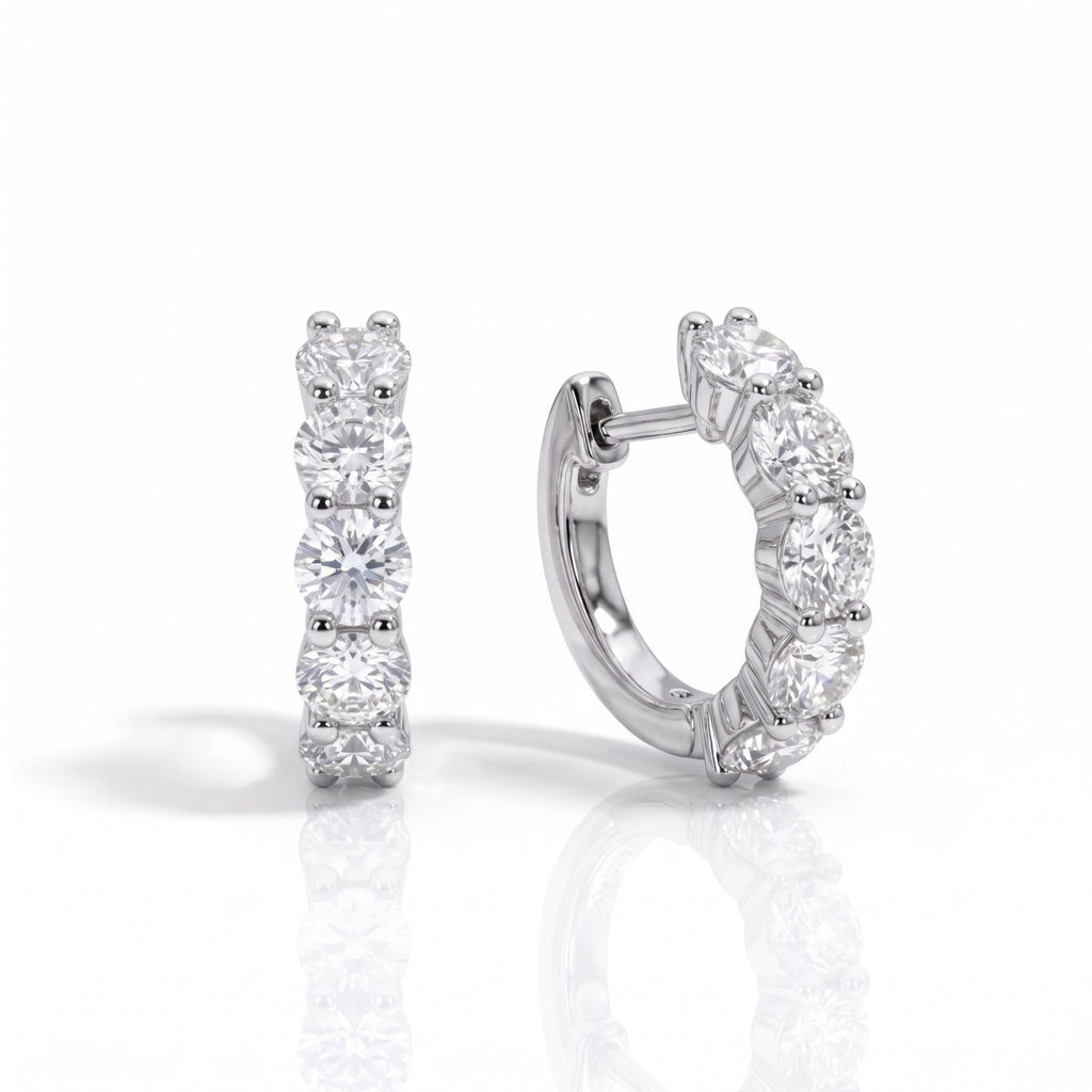 Brinco de Argola Moissanite Moissanite - Momi Jewel