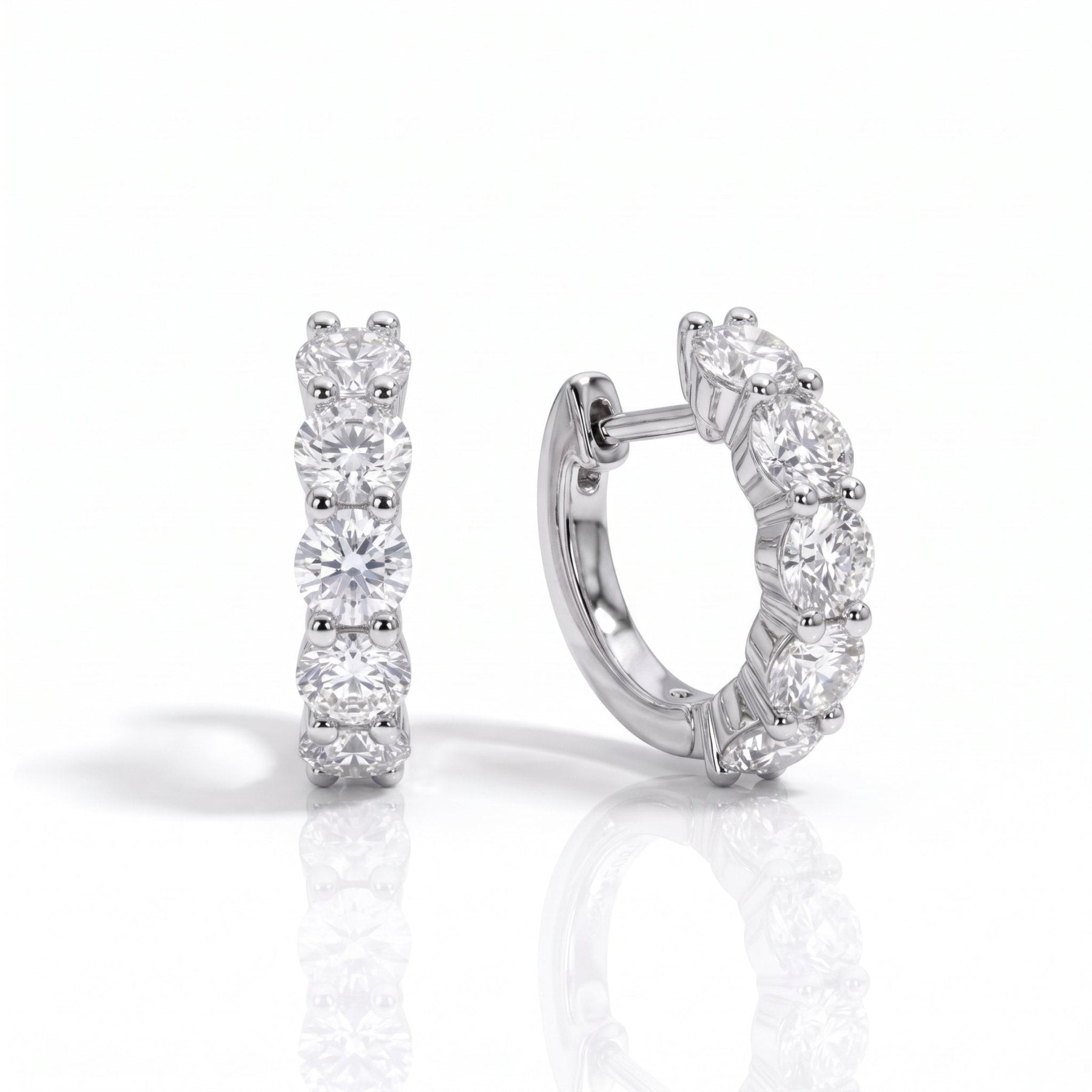 Brinco de Argola Moissanite Moissanite - Momi Jewel
