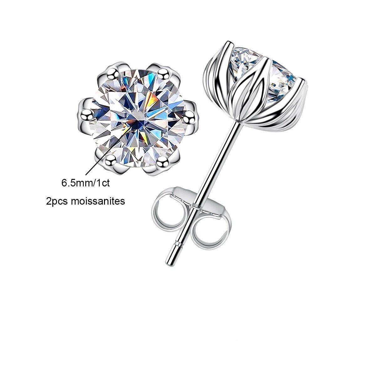 Brinco Flor de Lótus Moissanite Moissanite - Momi Jewel
