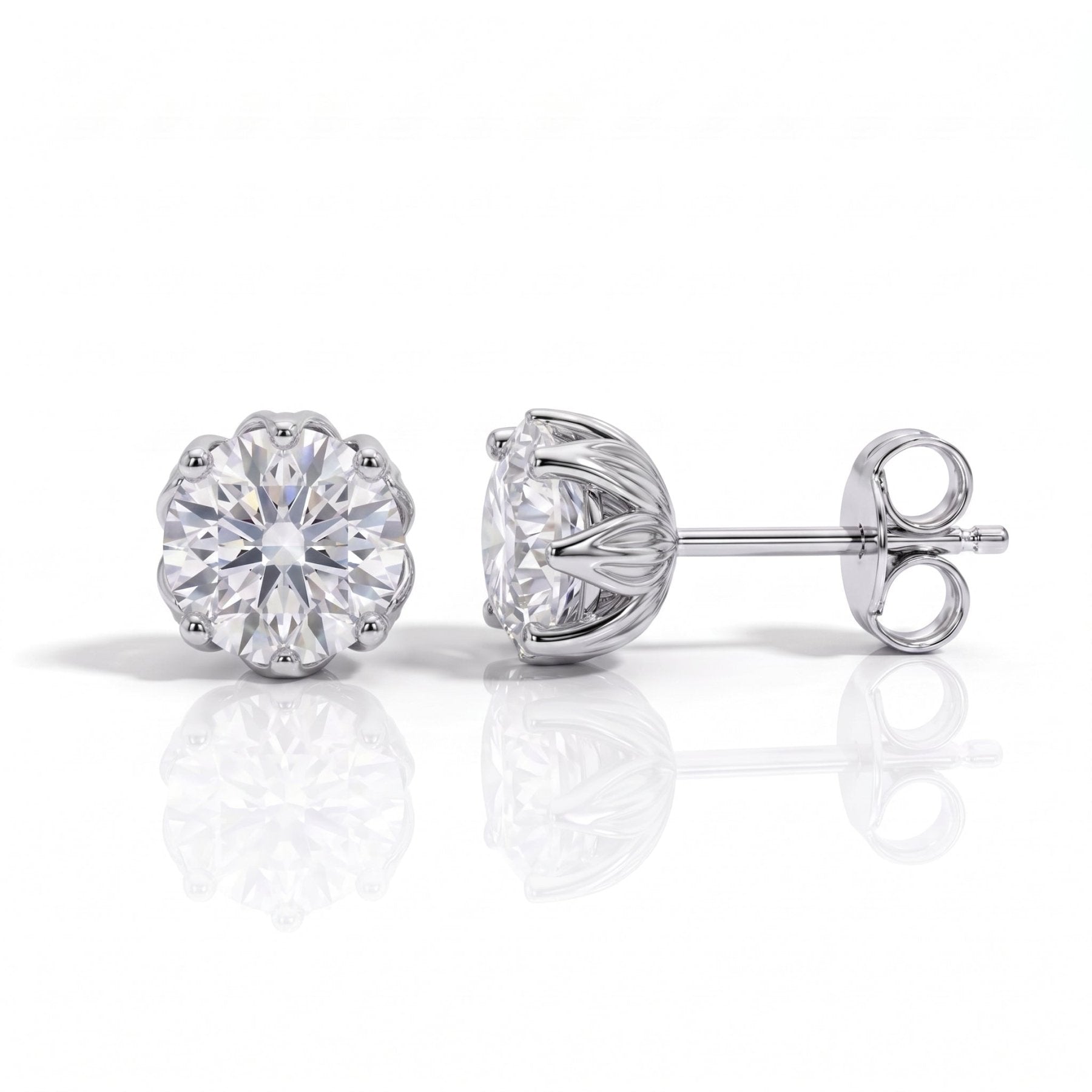Brinco Flor de Lótus Moissanite Moissanite - Momi Jewel