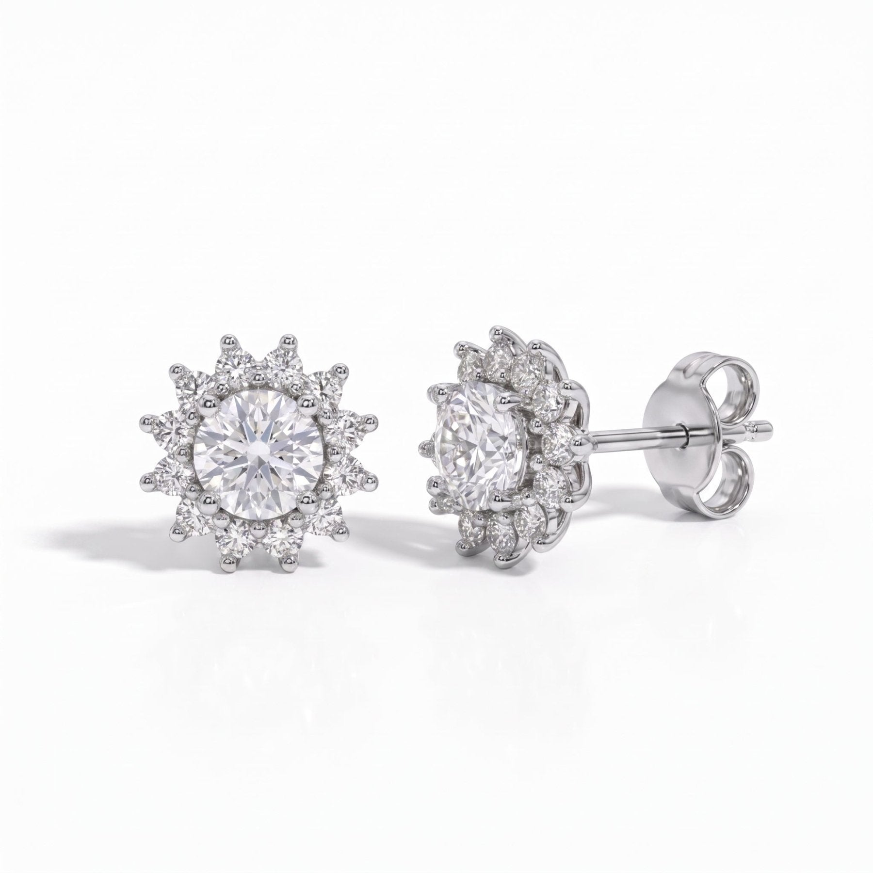 Brinco Girassol Moissanite Moissanite - Momi Jewel