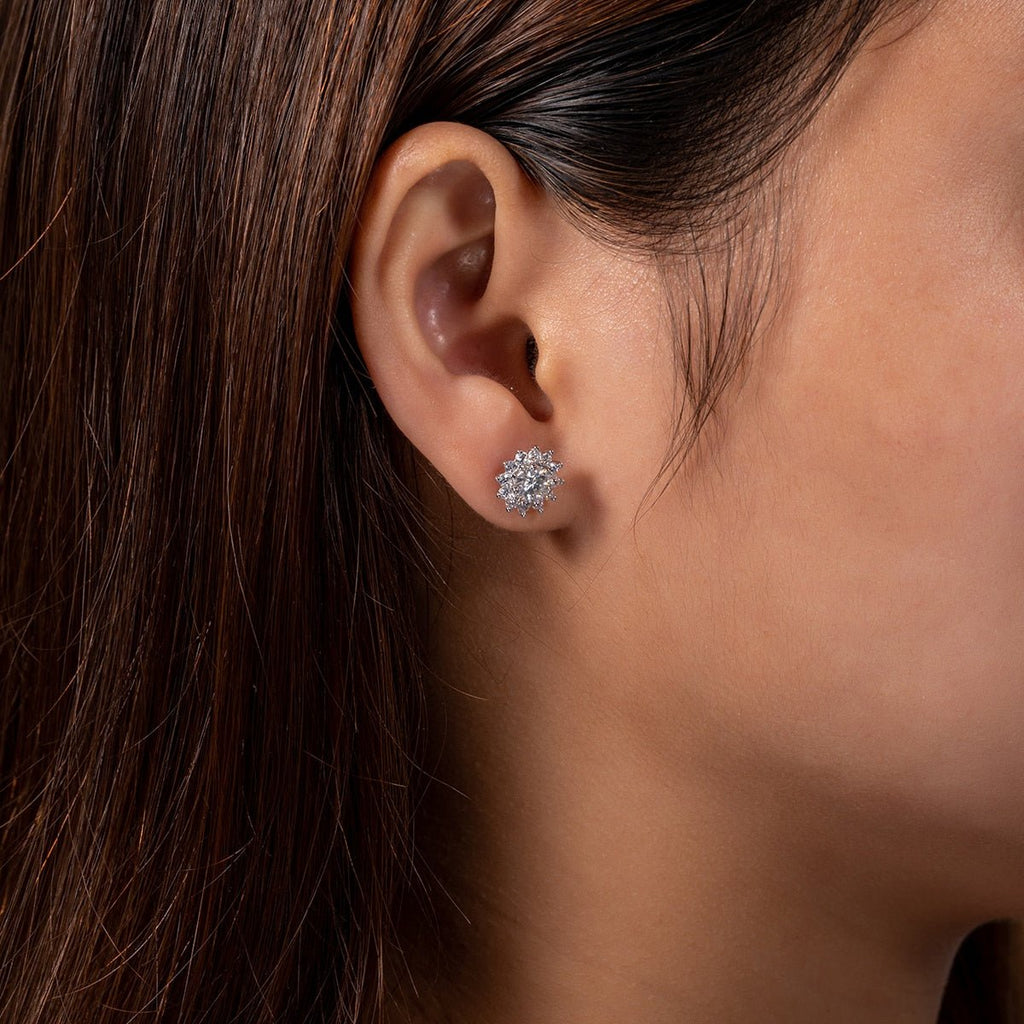 Brinco Girassol Moissanite Moissanite - Momi Jewel