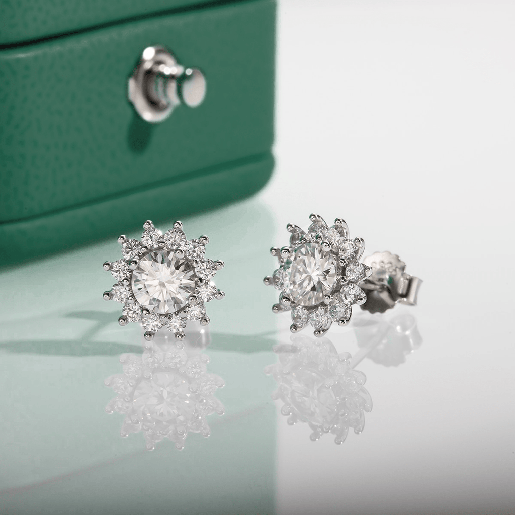 Brinco Girassol Moissanite Moissanite - Momi Jewel