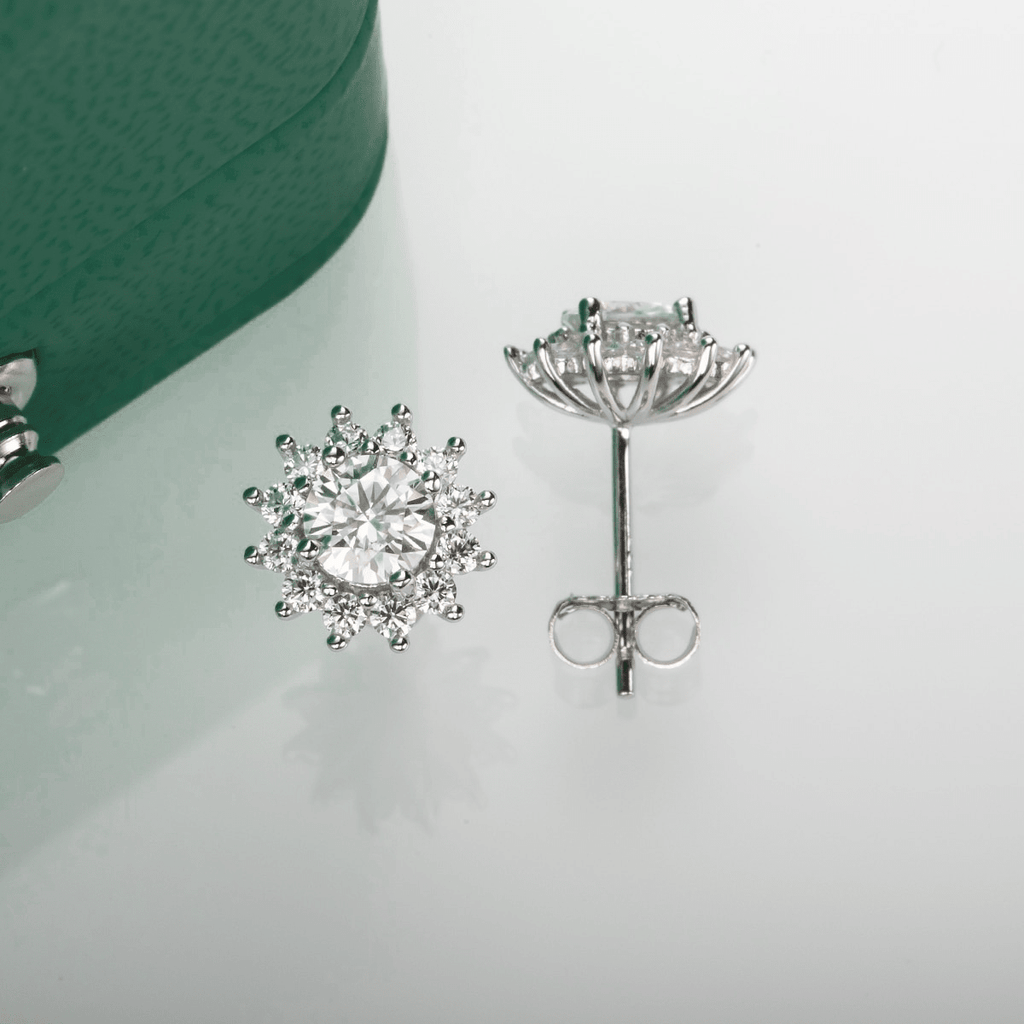 Brinco Girassol Moissanite Moissanite - Momi Jewel