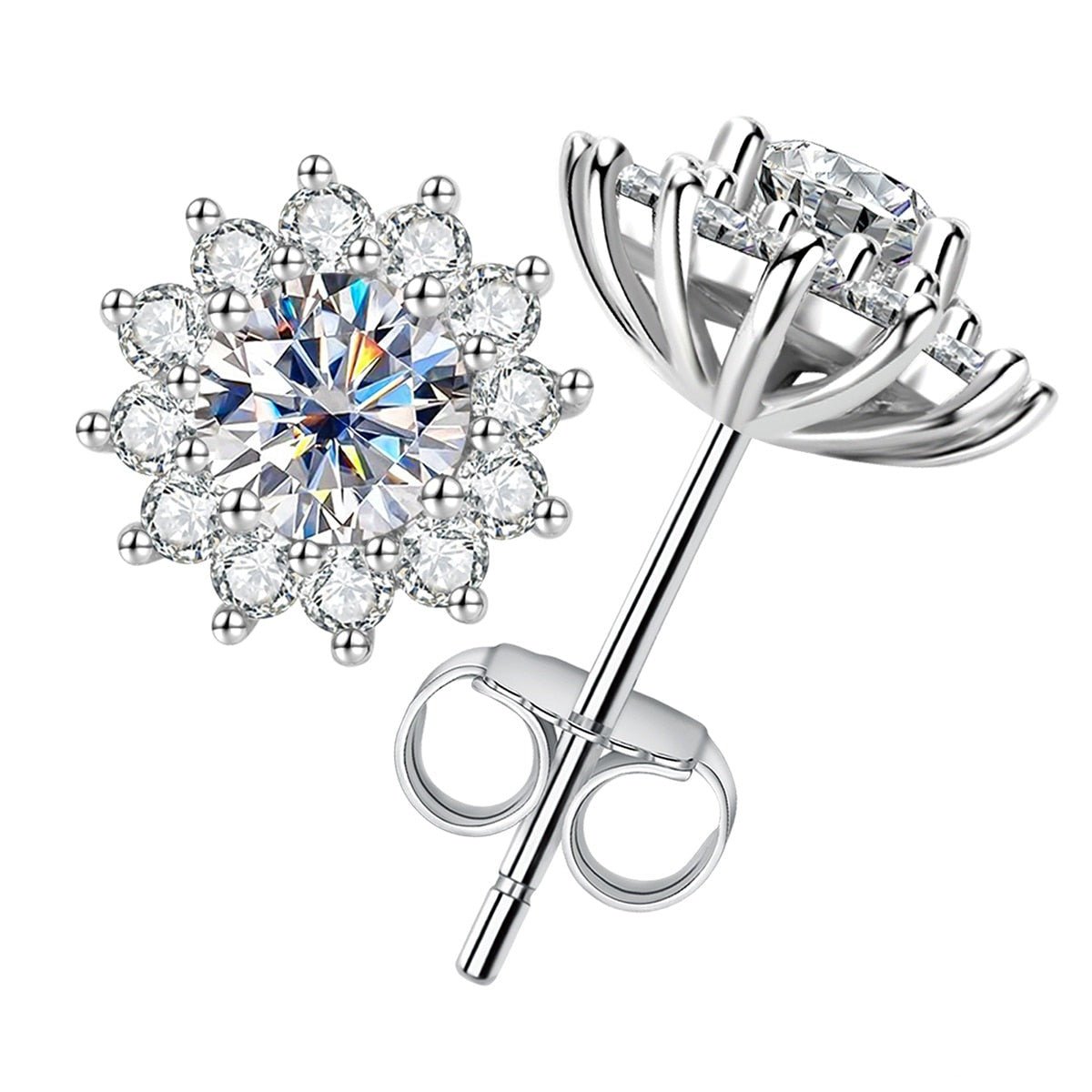 Brinco Girassol Moissanite Moissanite - Momi Jewel