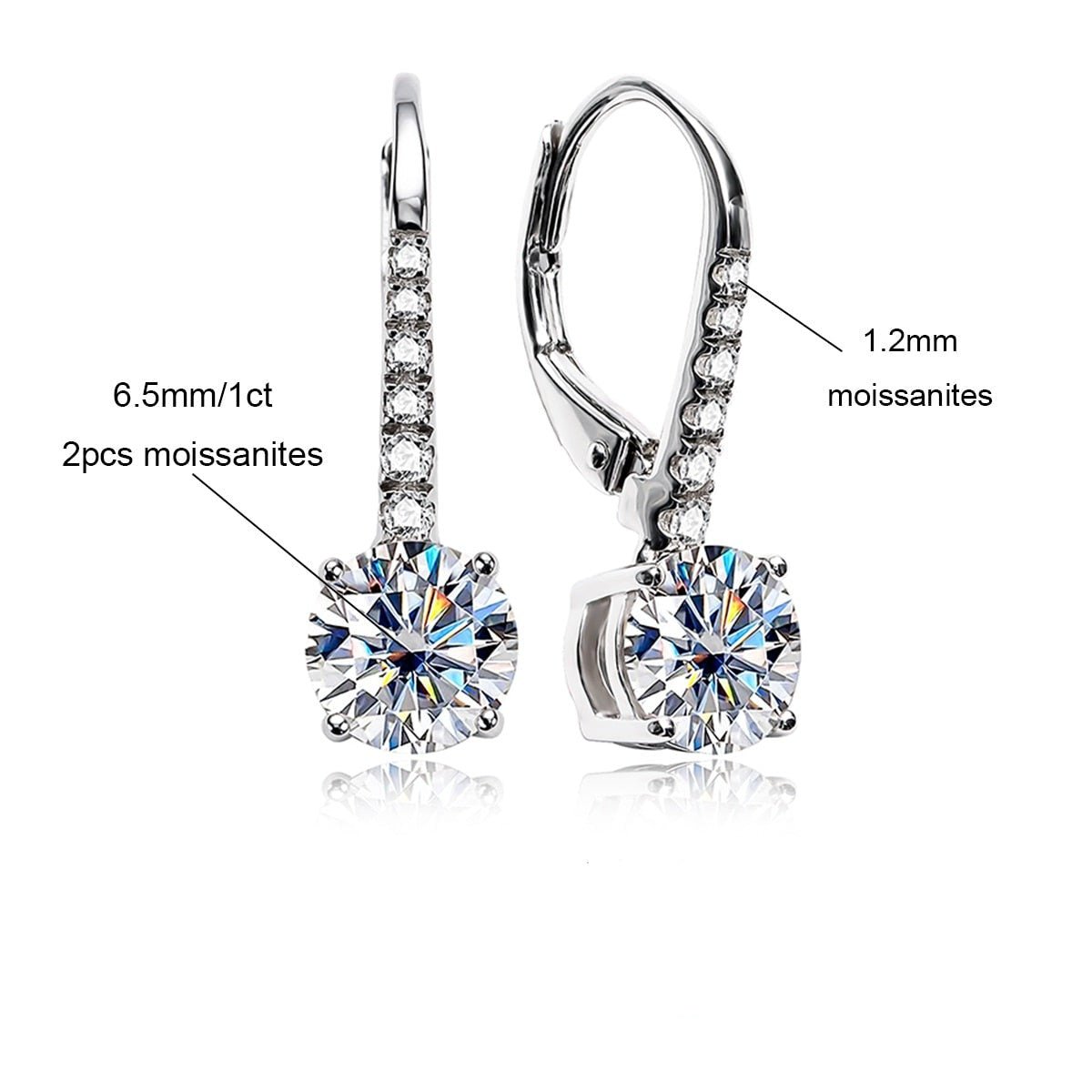 Brinco Gota Brilhante Moissanite Moissanite - Momi Jewel