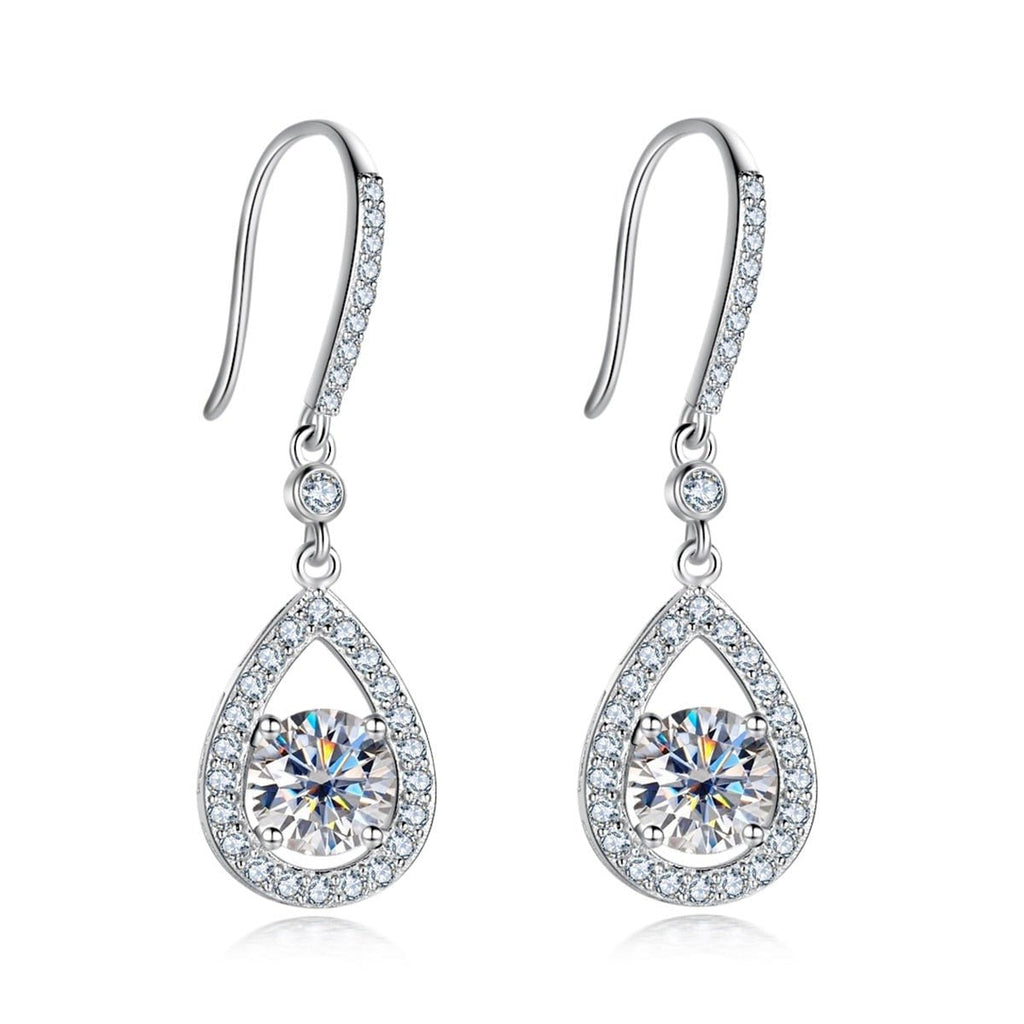 Brinco Gota Pera Moissanite Moissanite - Momi Jewel