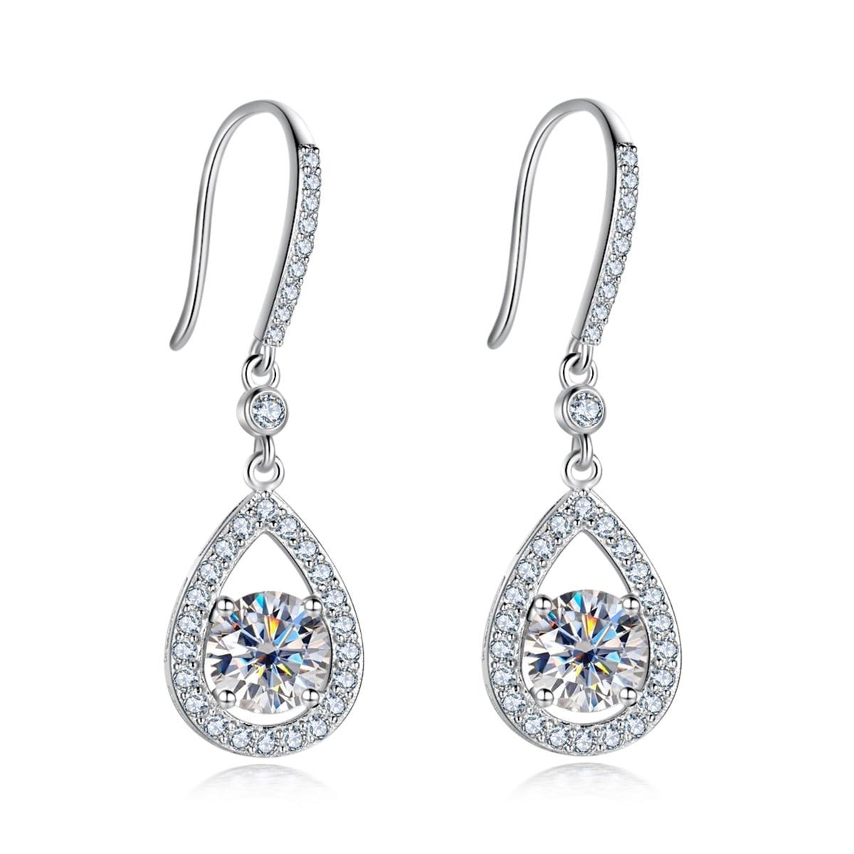 Brinco Gota Pera Moissanite Moissanite - Momi Jewel