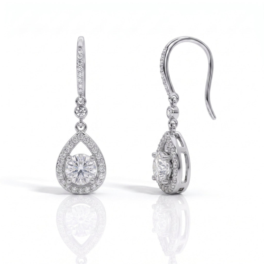 Brinco Gota Pera Moissanite Moissanite - Momi Jewel