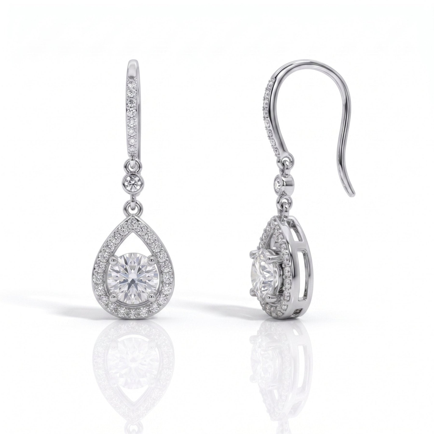 Brinco Gota Pera Moissanite Moissanite - Momi Jewel