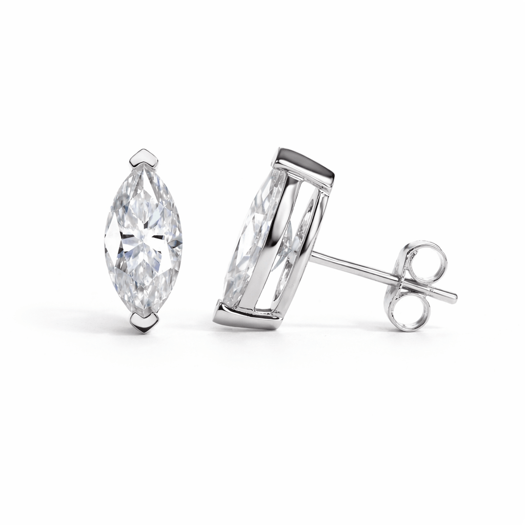 Brinco Navete Moissanite Moissanite - Momi Jewel