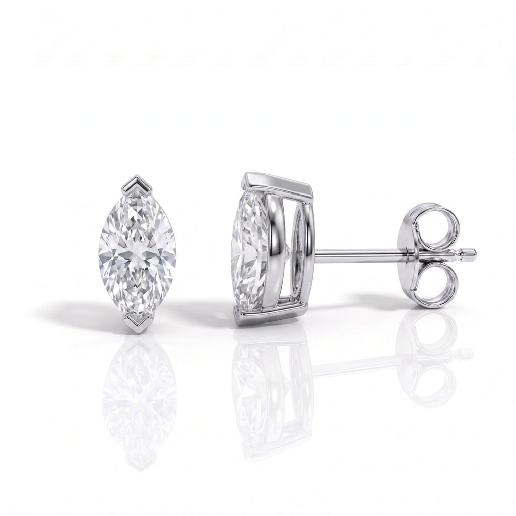 Brinco Navete Moissanite Moissanite - Momi Jewel