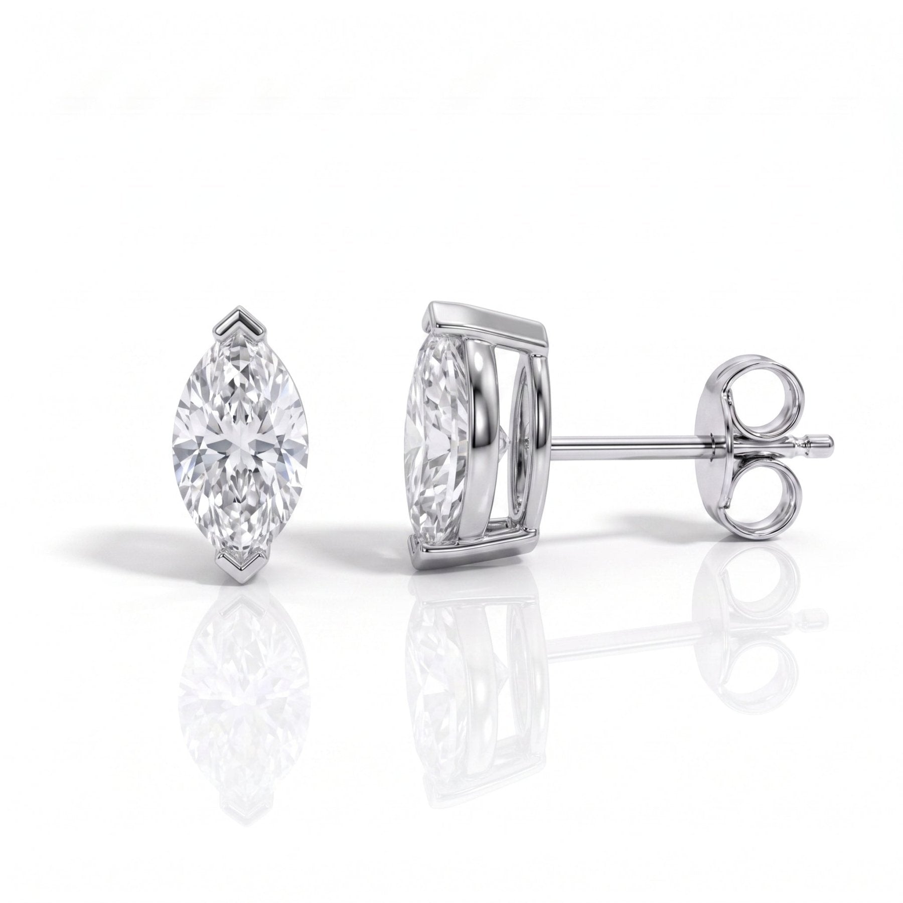 Brinco Navete Moissanite Moissanite - Momi Jewel