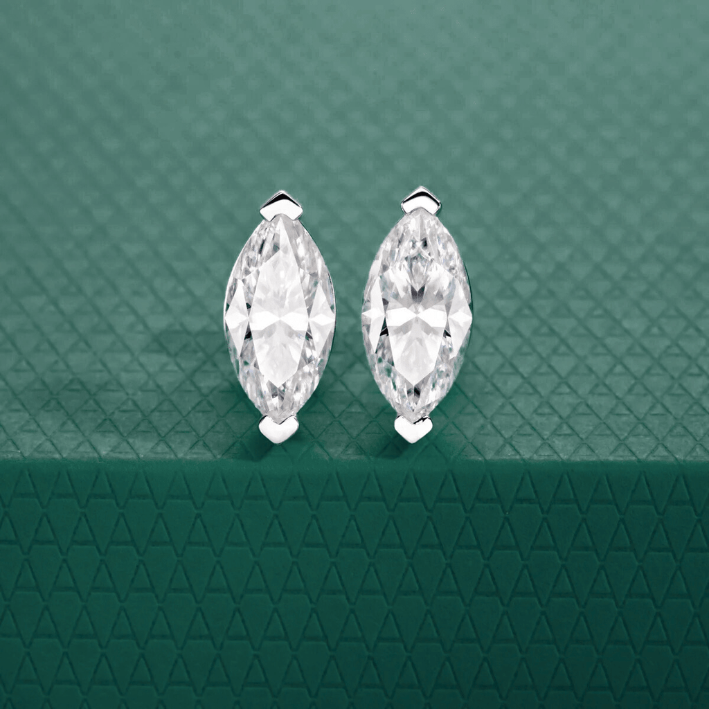 Brinco Navete Moissanite Moissanite - Momi Jewel