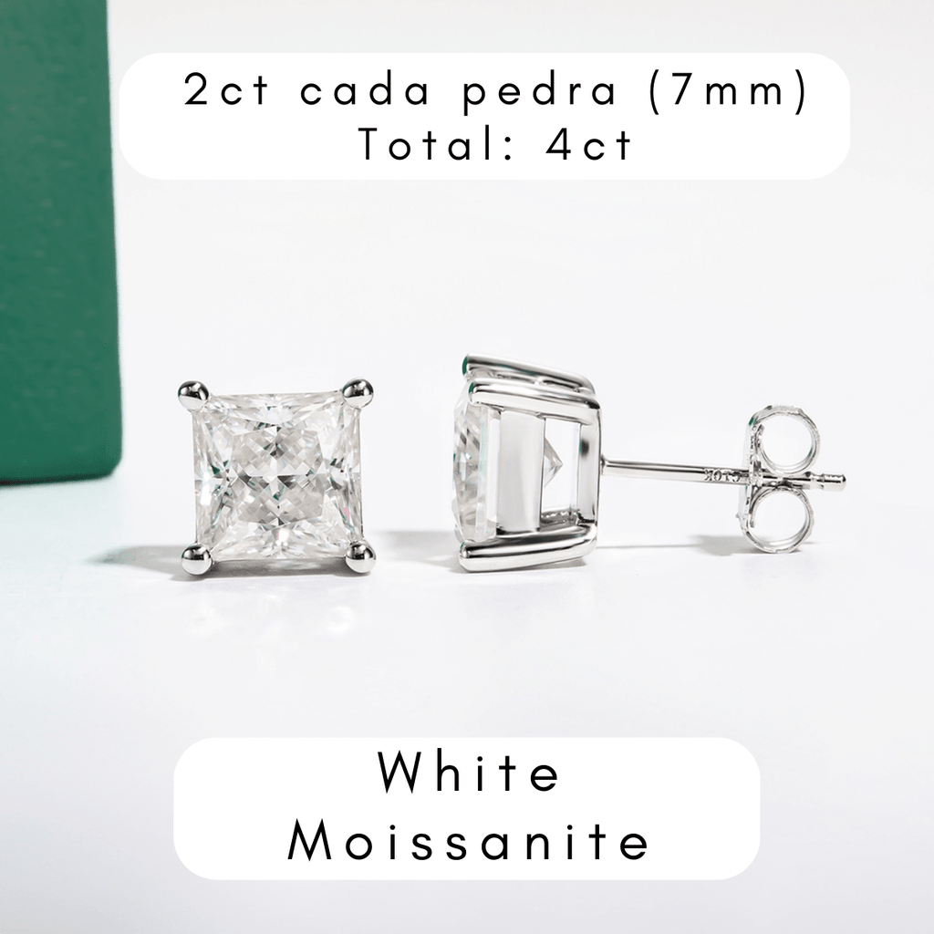 Brinco Princesa Haste em Ouro 10k Moissanite - Momi Jewel