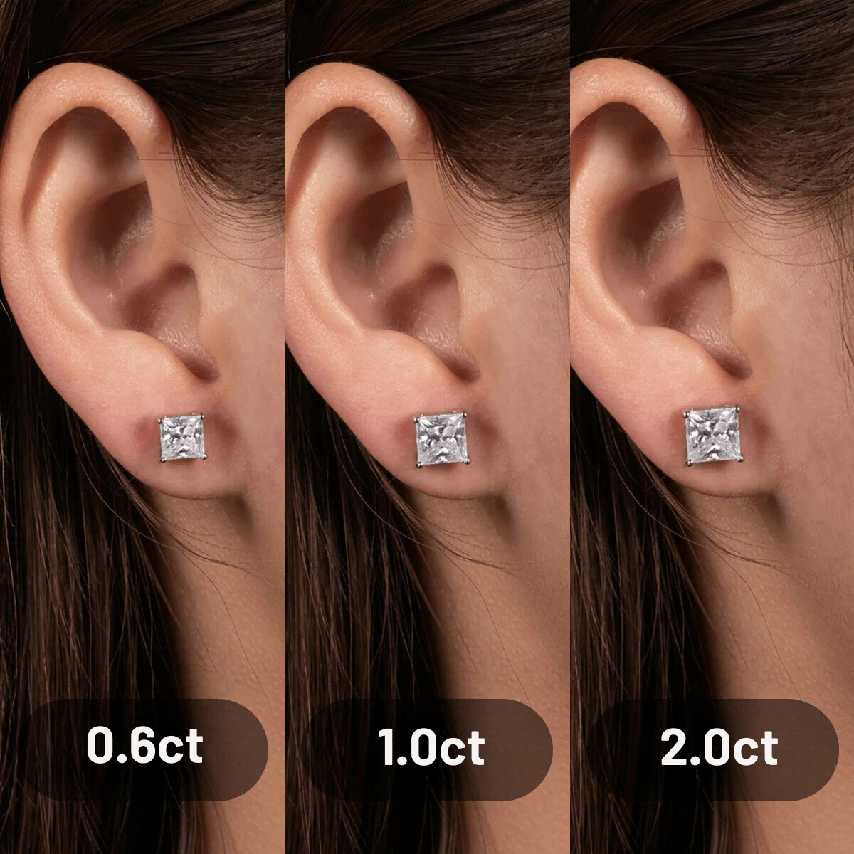 Brinco Princesa Haste em Ouro 10k Moissanite - Momi Jewel