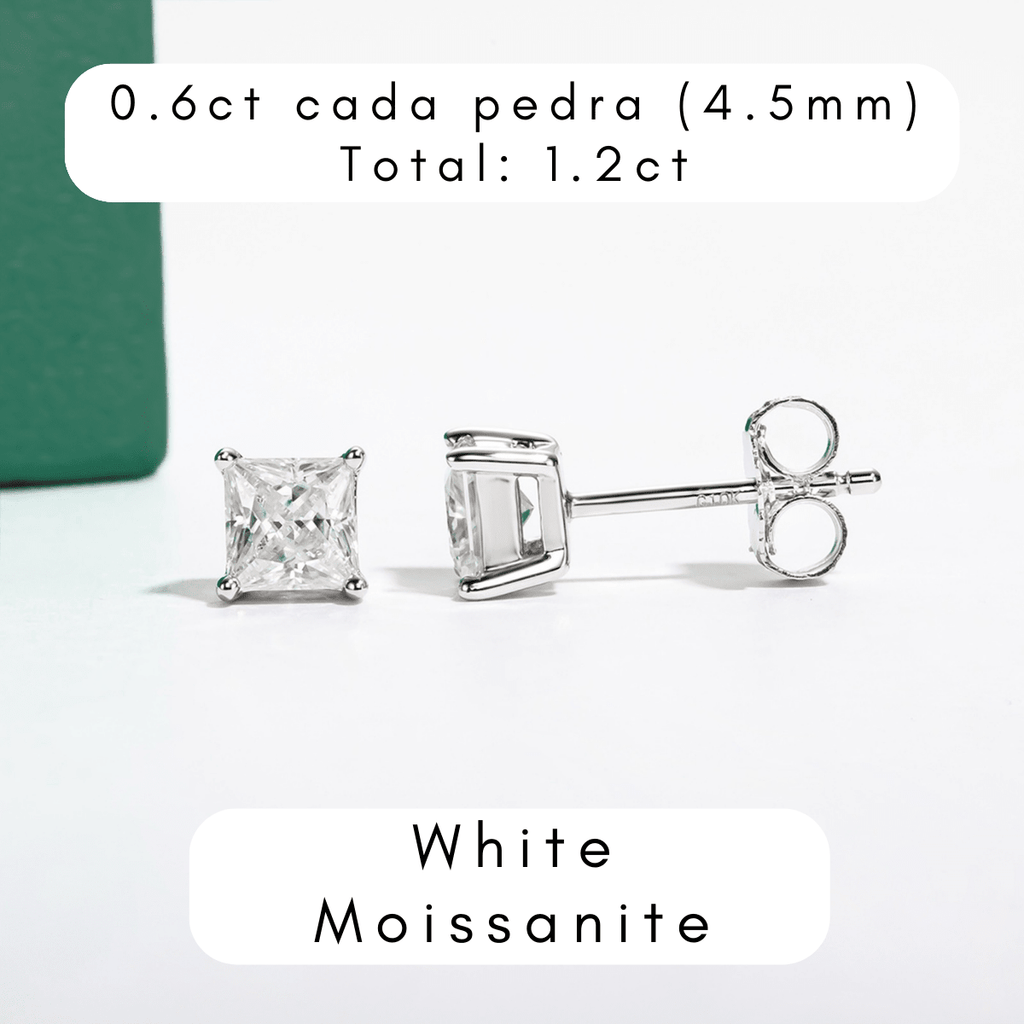 Brinco Princesa Haste em Ouro 10k Moissanite - Momi Jewel