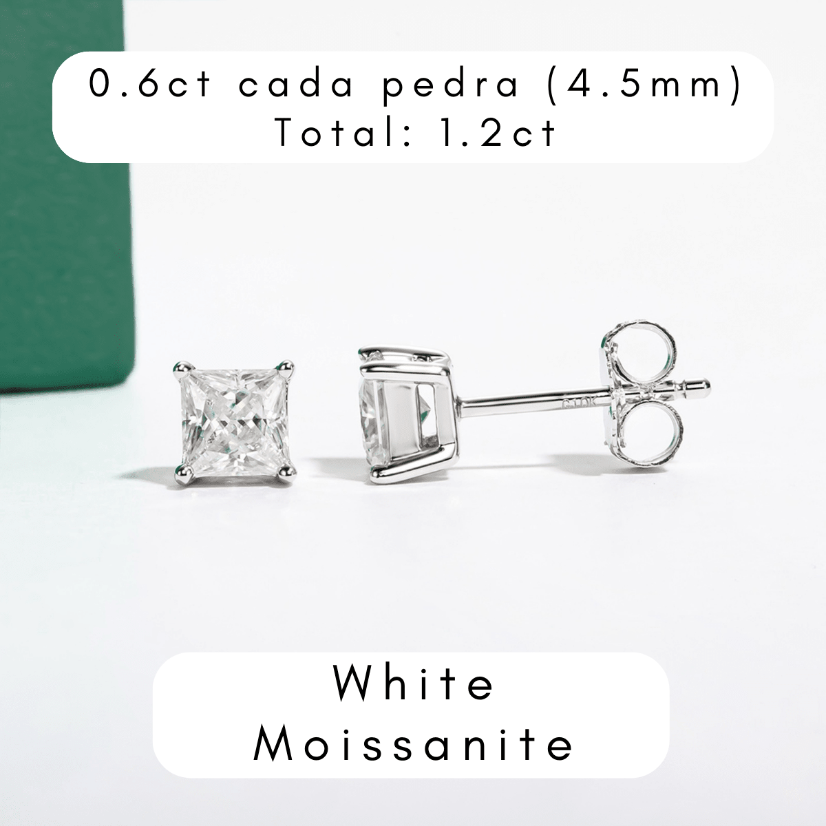 Brinco Princesa Haste em Ouro 10k Moissanite - Momi Jewel