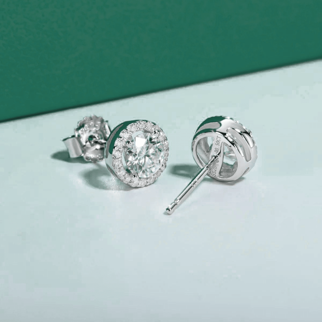 Brinco Round Moissanite Moissanite - Momi Jewel