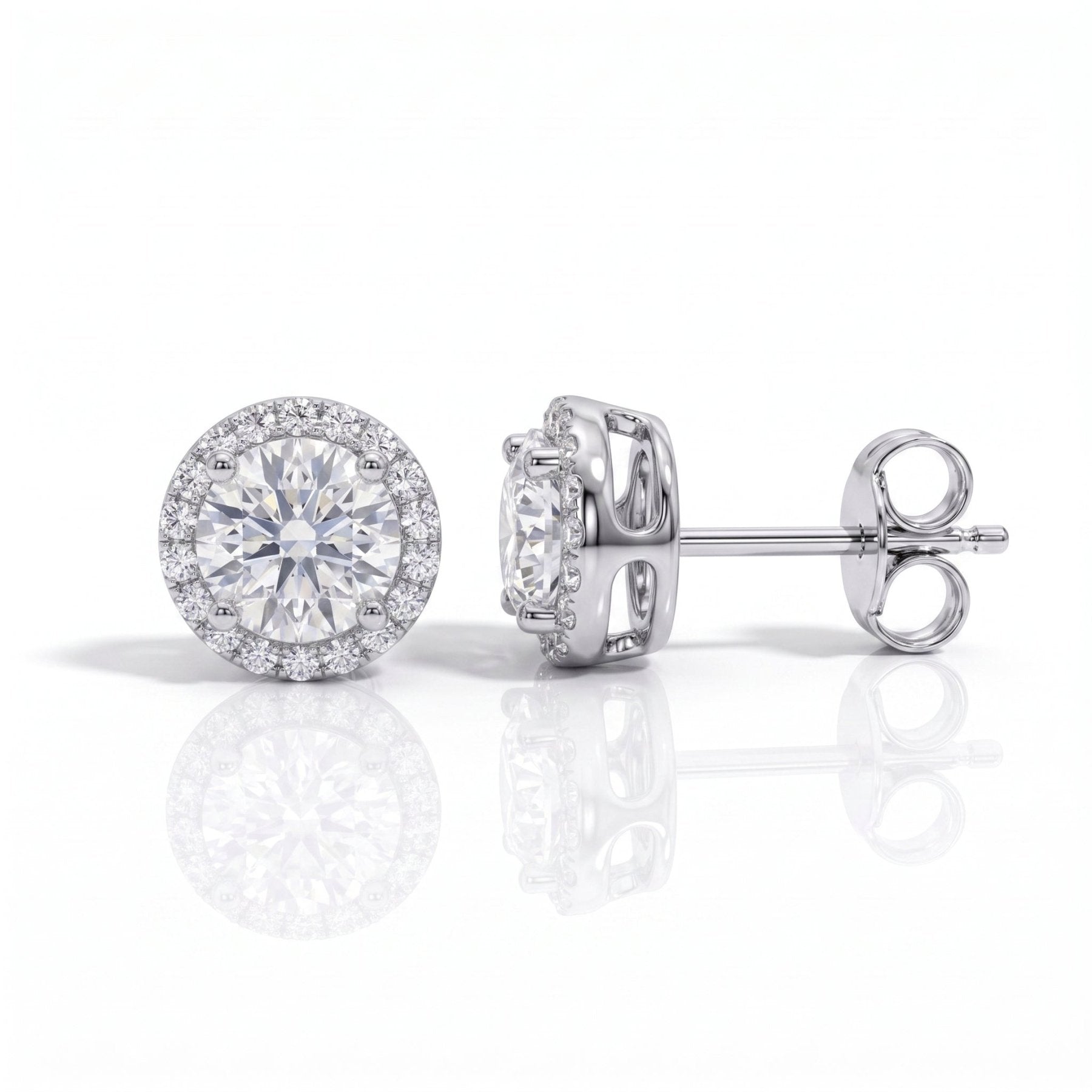 Brinco Round Moissanite Moissanite - Momi Jewel