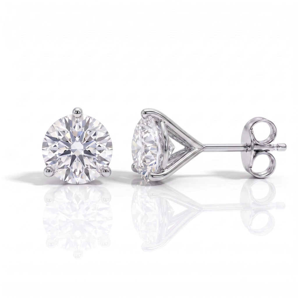 Brinco Solitário 3 Garras Moissanite Moissanite - Momi Jewel