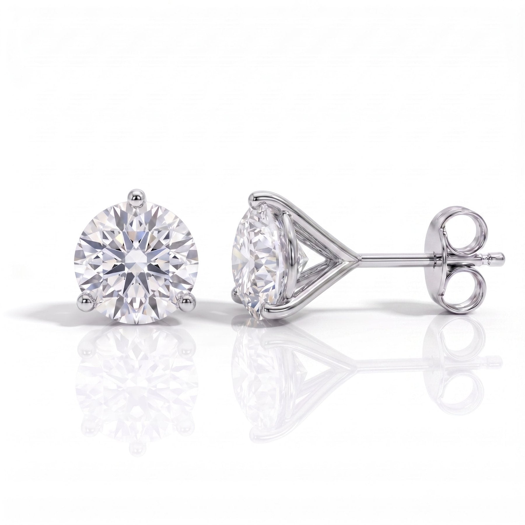 Brinco Solitário 3 Garras Moissanite Moissanite - Momi Jewel