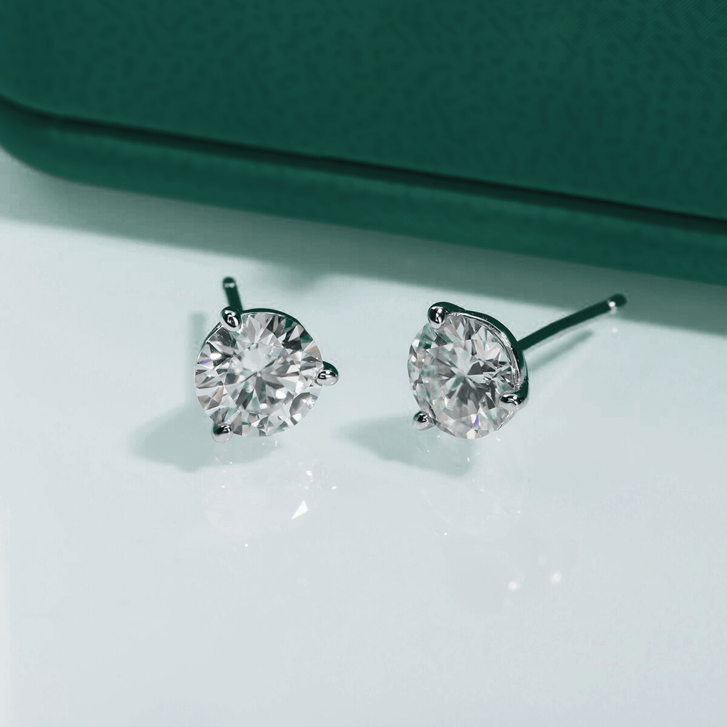 Brinco Solitário 3 Garras Moissanite Moissanite - Momi Jewel