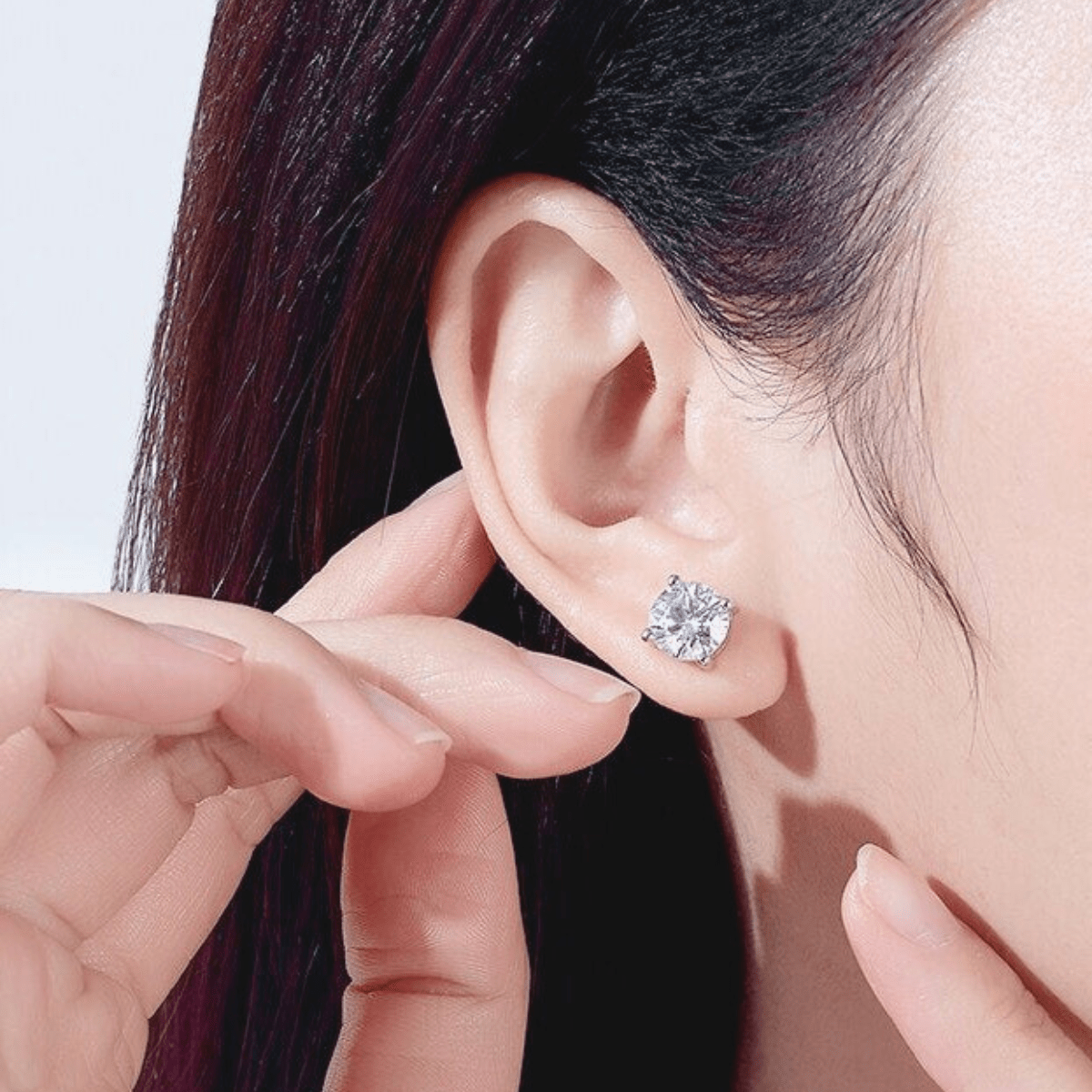 Brinco Solitário 4 Garras Moissanite Moissanite - Momi Jewel