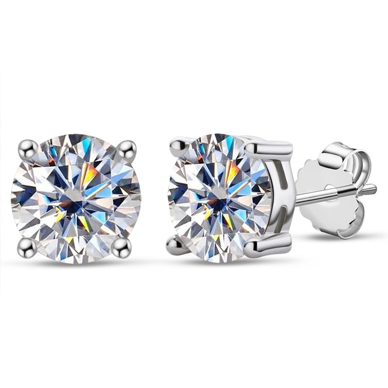 Brinco Solitário 4 Garras Moissanite Moissanite - Momi Jewel