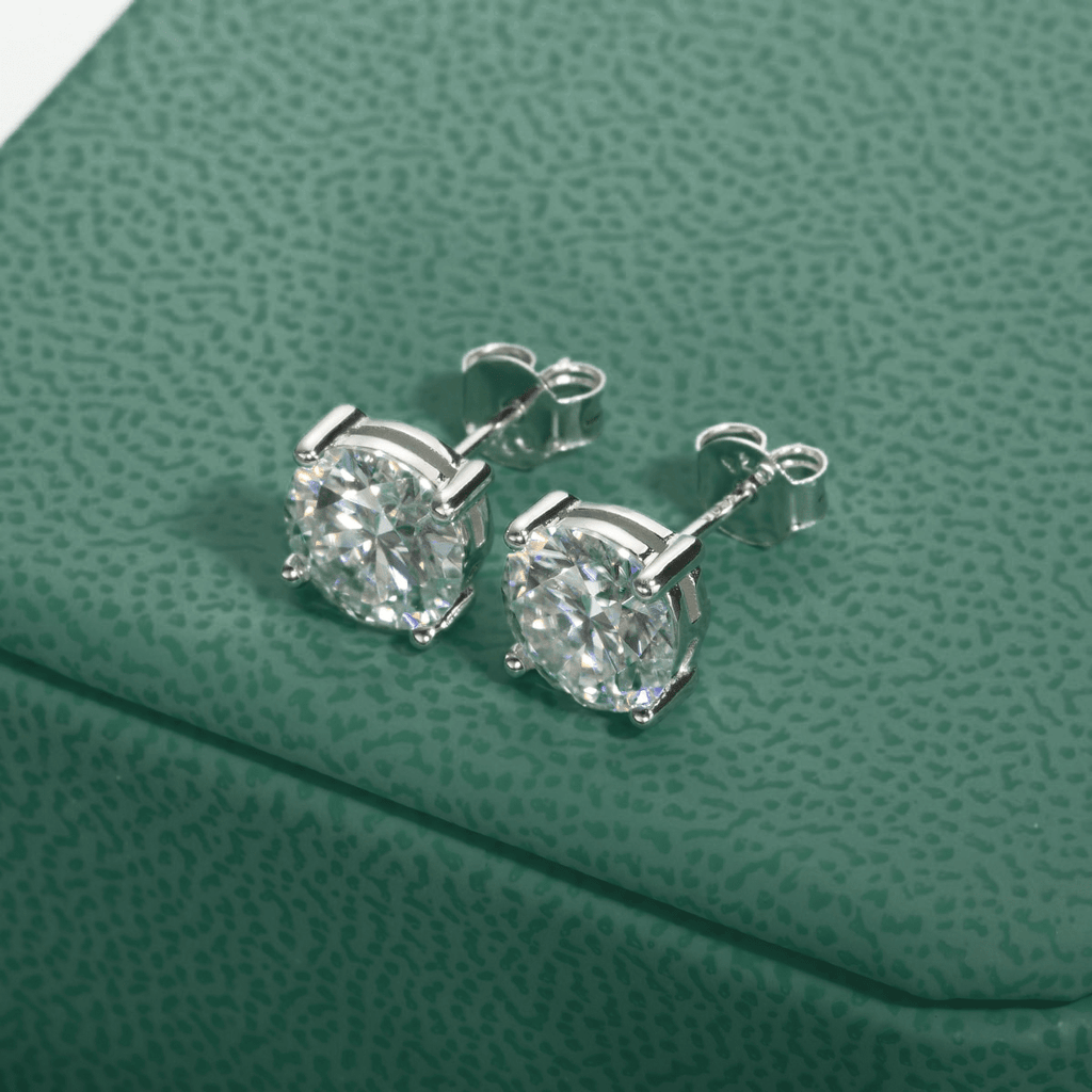 Brinco Solitário 4 Garras Moissanite Moissanite - Momi Jewel