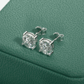 Brinco Solitário 4 Garras Moissanite Moissanite - Momi Jewel