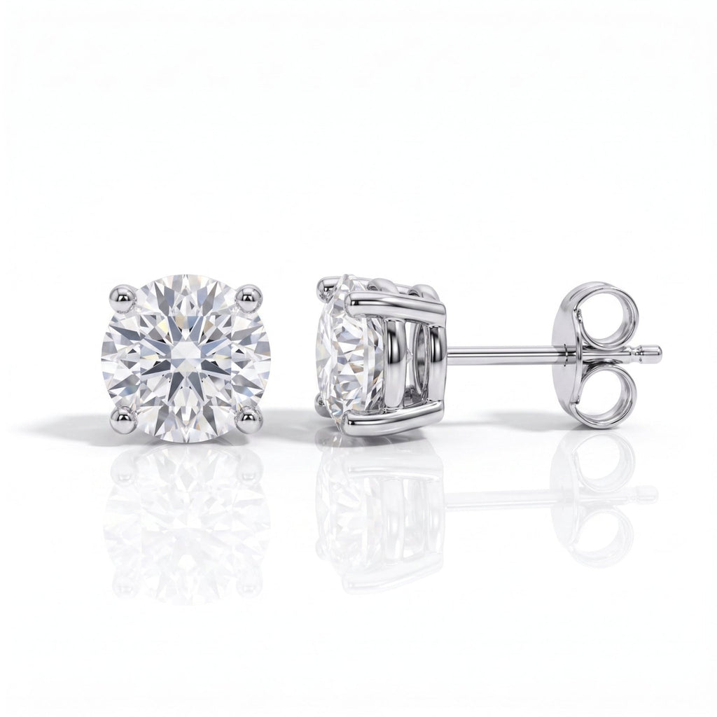 Brinco Solitário 4 Garras Moissanite Moissanite - Momi Jewel