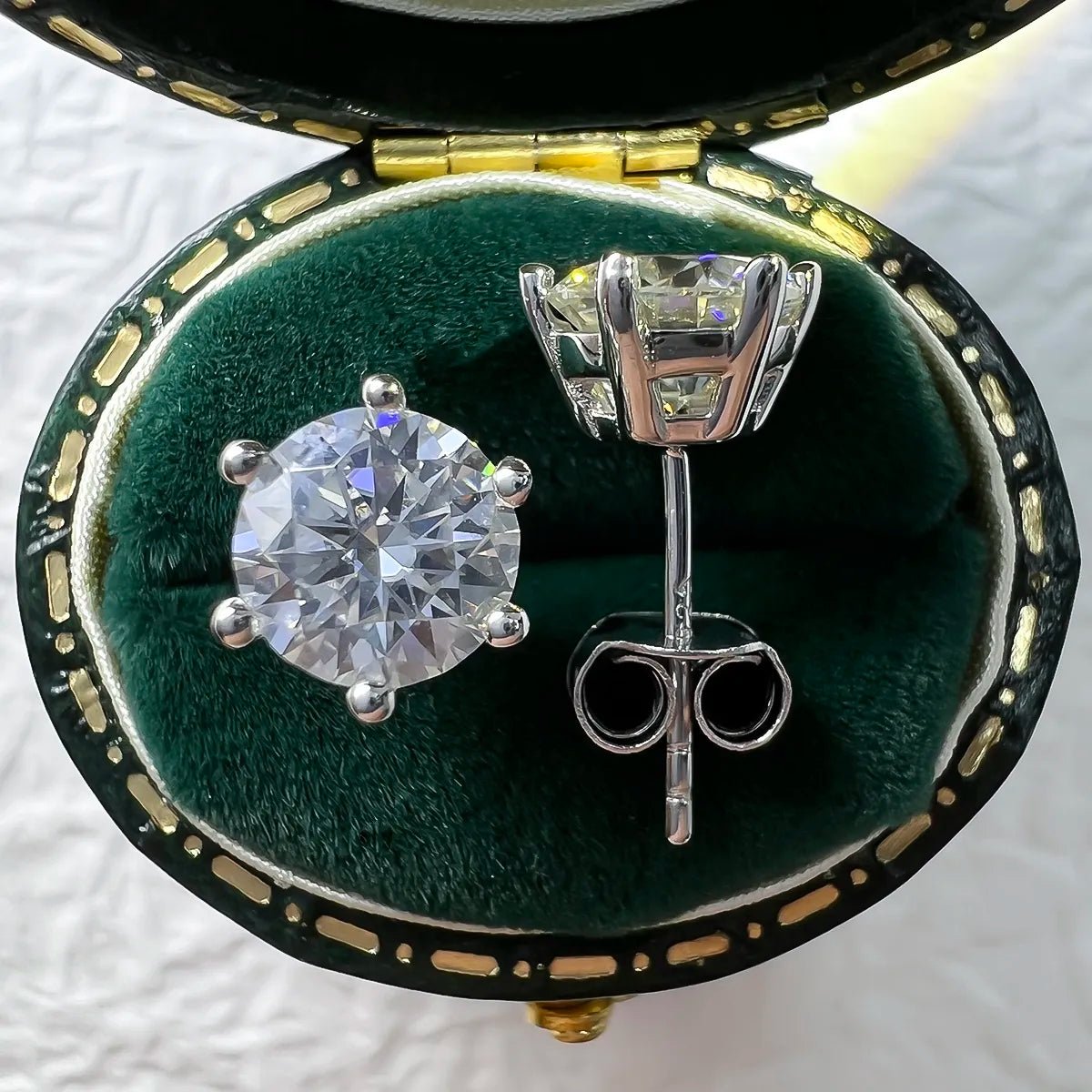 Brinco Solitário 6 Garras Moissanite Moissanite - Momi Jewel