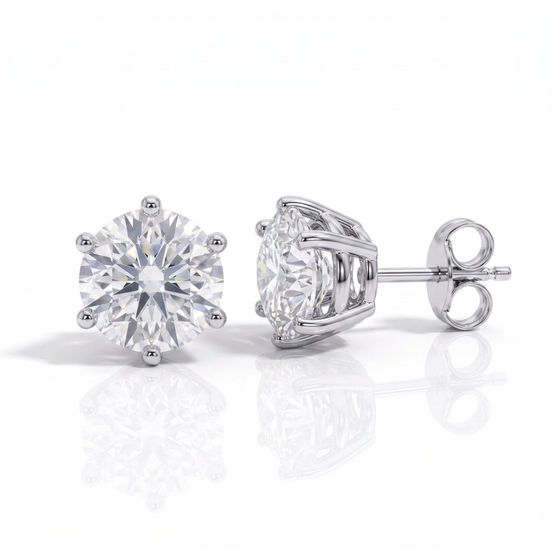 Brinco Solitário 6 Garras Moissanite Moissanite - Momi Jewel