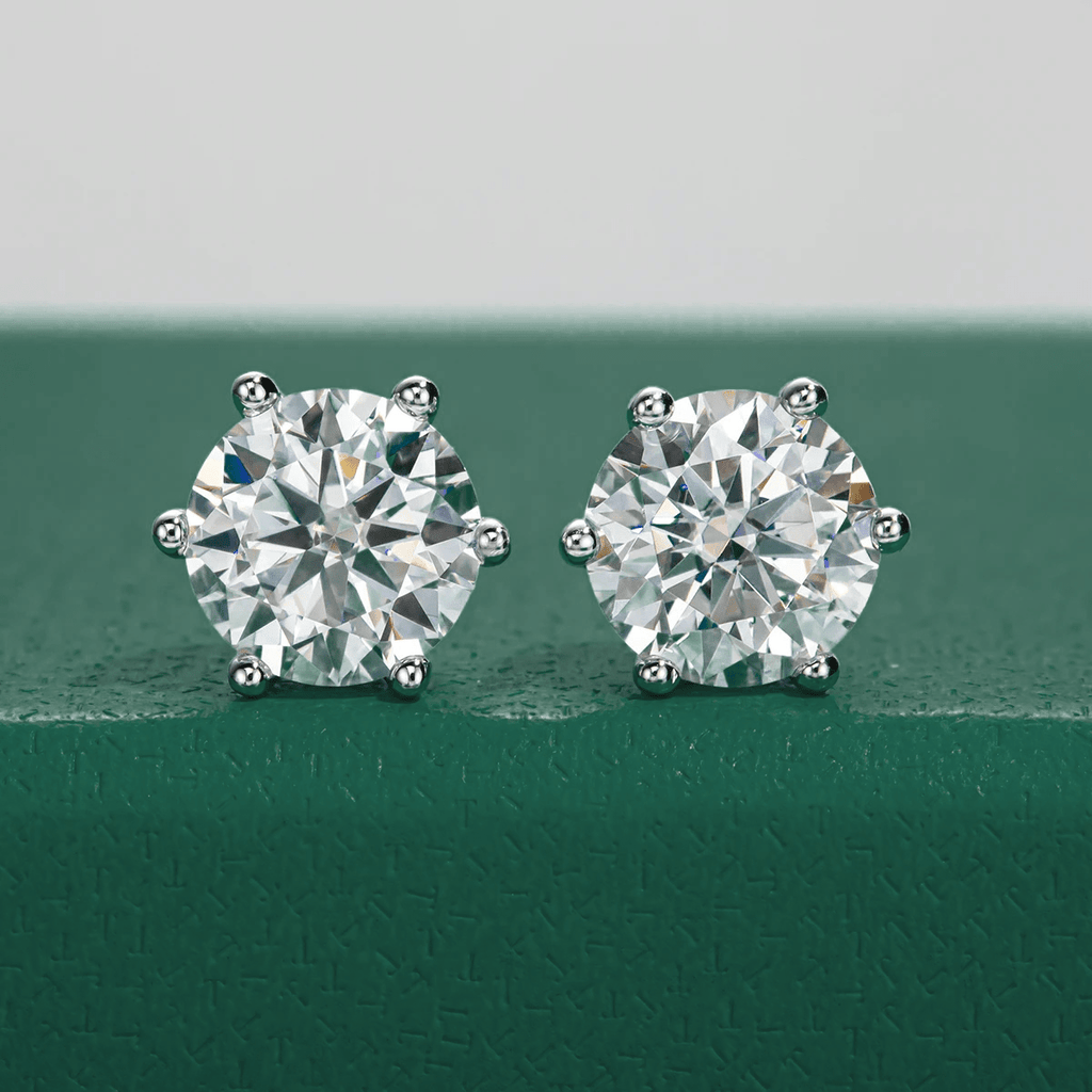 Brinco Solitário 6 Garras Moissanite Moissanite - Momi Jewel