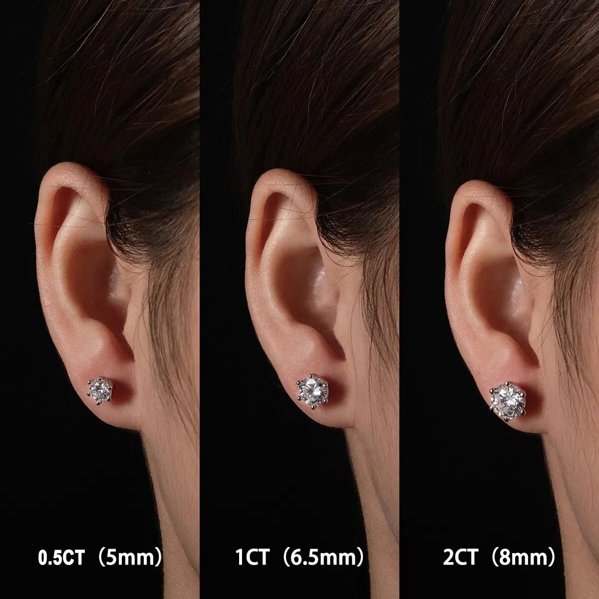 Brinco Solitário 6 Garras Moissanite Moissanite - Momi Jewel