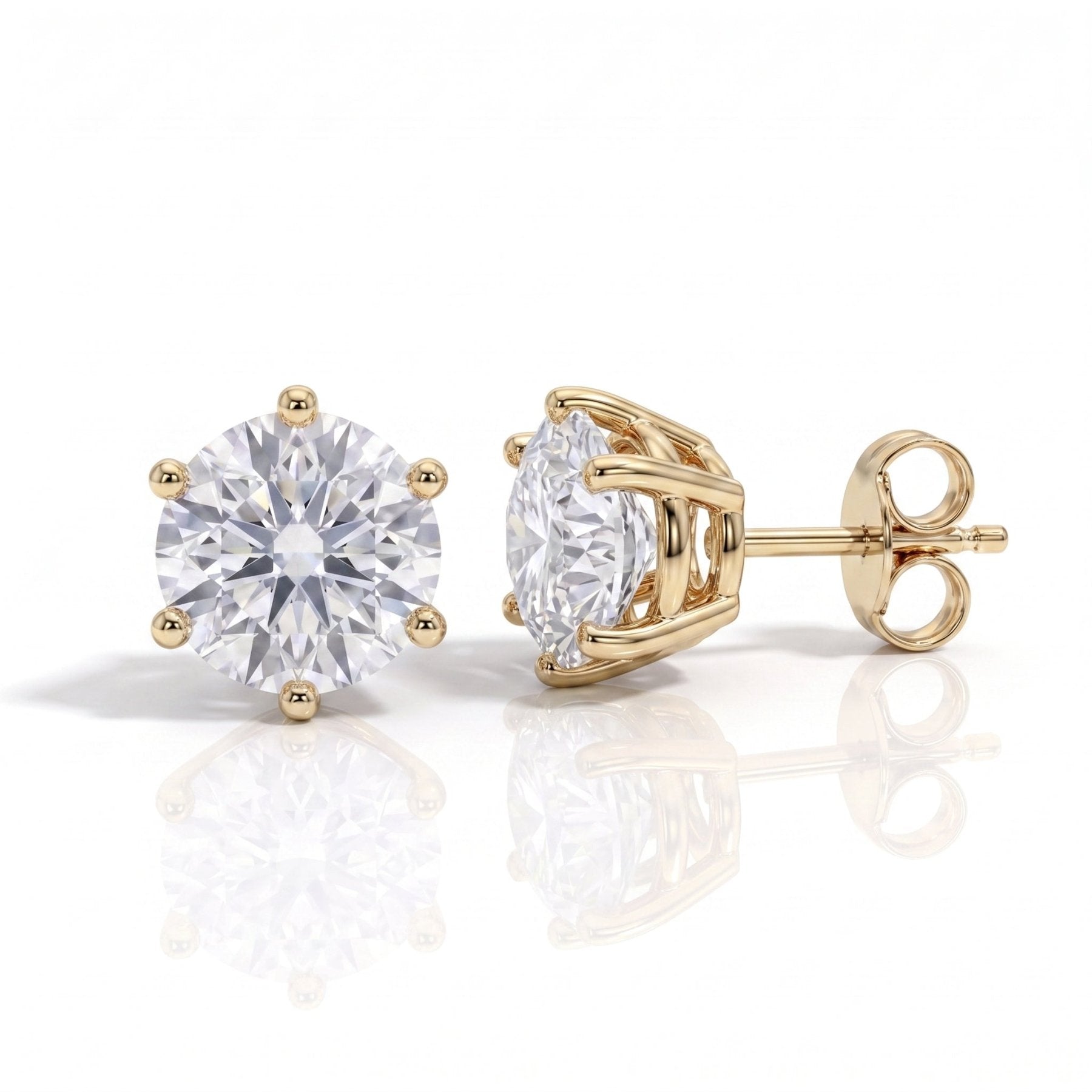 Brinco Solitário 6 Garras Moissanite Moissanite - Momi Jewel