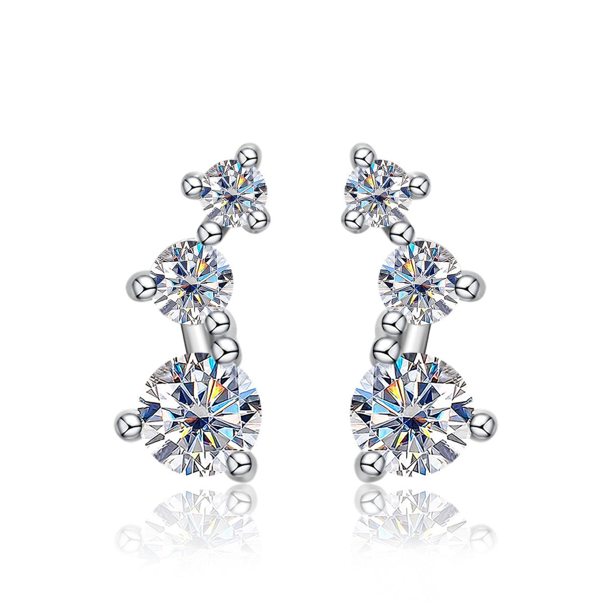 Brinco Trio Moissanite Moissanite - Momi Jewel